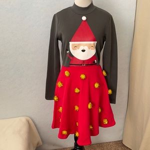 Mighty Fine Santa Clause Holiday Sweater Dress